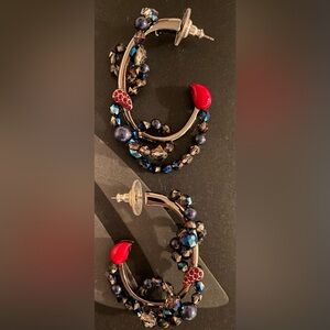 20 - Vintage Stamped Swarovski Hoop Earrings